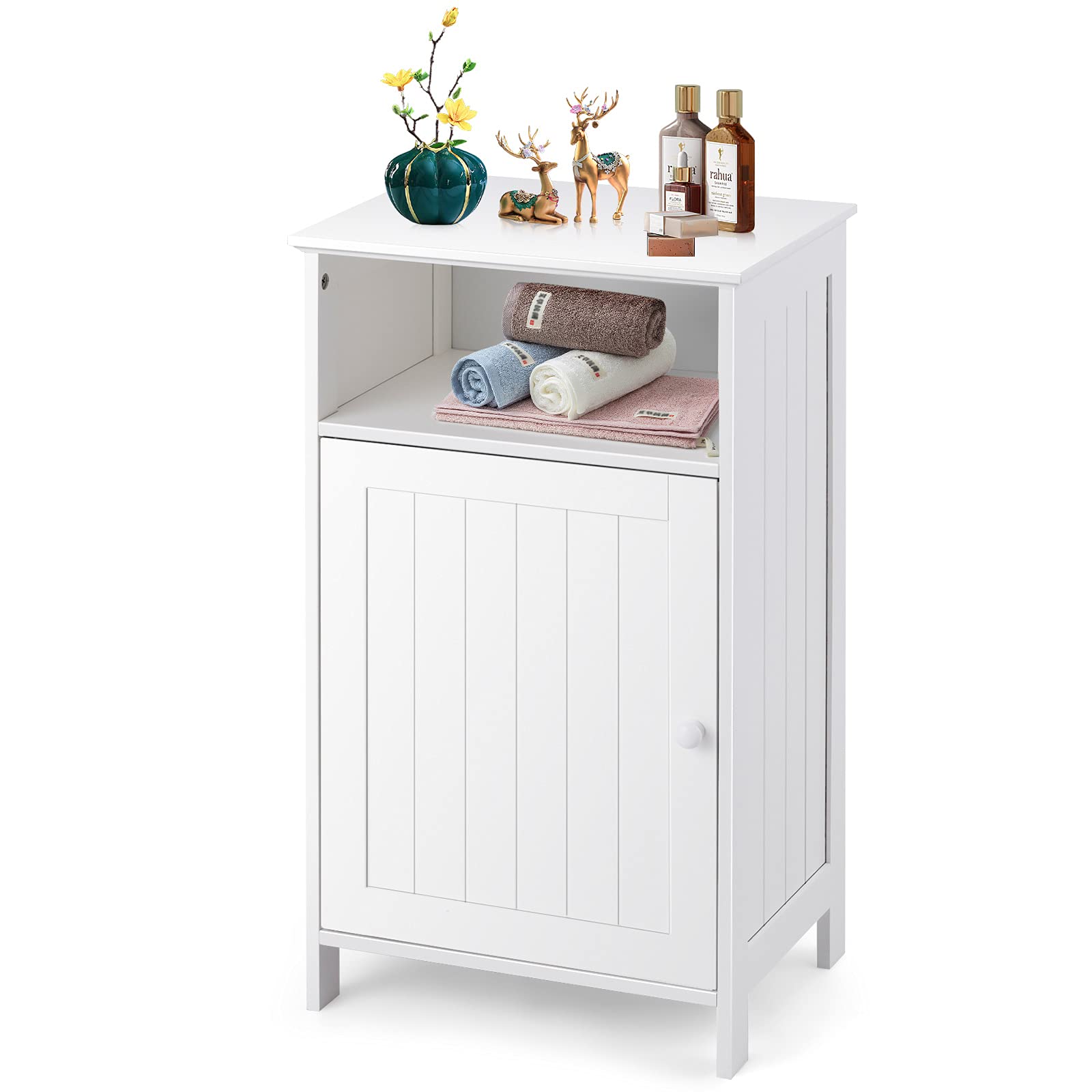 Tangkula Bathroom Floor Storage Cabinet